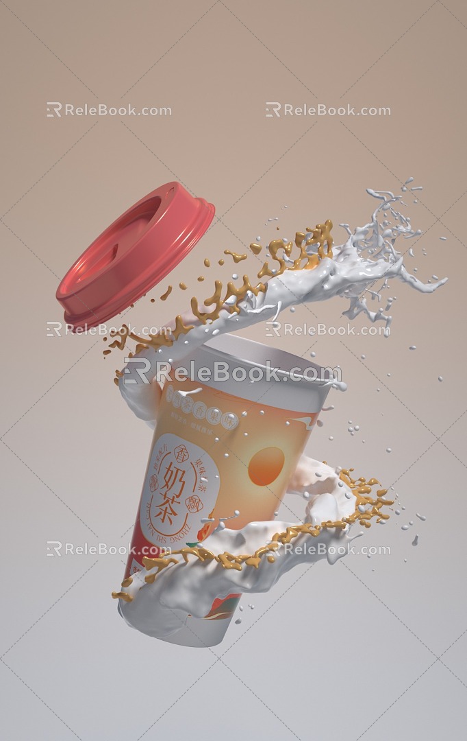 Milk tea water 3d model