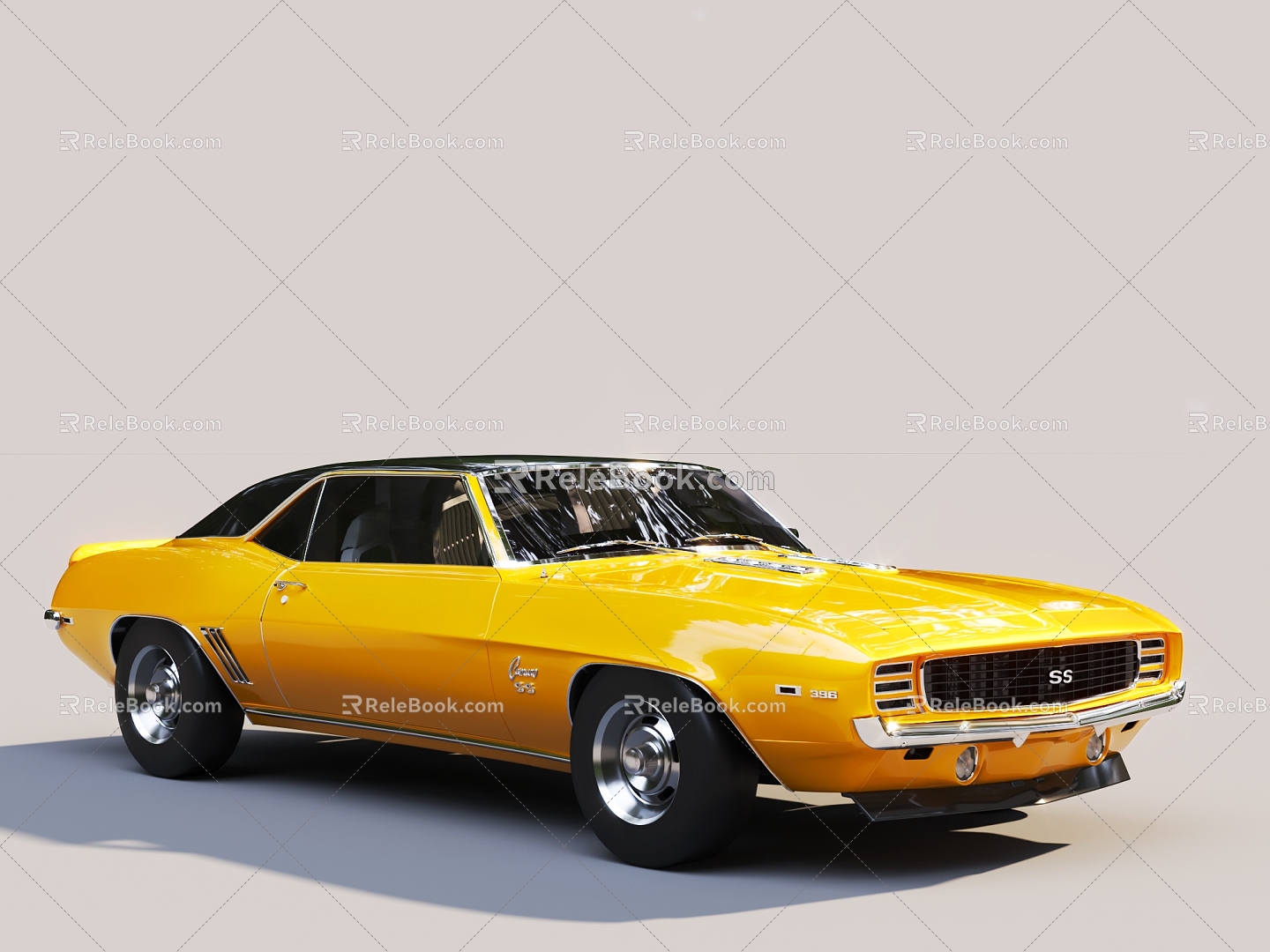 American Retro Car sports car Muscle Car Chevrolet 3d model