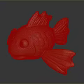 Decorative Golden Fish Figurine With Shiny Metallic Surface And Detailed Fins