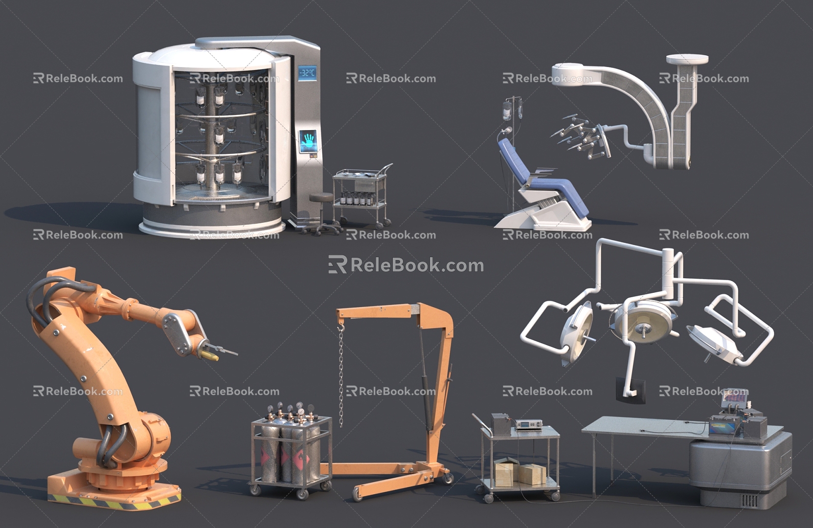 Modern Industrial Equipment Mechanical Equipment Cold Storage Desk Laboratory Table Dental Equipment Dangerous Goods Freezing Equipment Cart Computer Laboratory Table Equipment 3d model