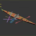 Red Decorative Kayak Design With Colorful Paddles And Smooth Exterior
