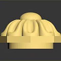 Golden Flower Shaped Decorative Household Item with Smooth Surface and Hexagonal Base