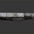 Ancient Ruins Building Foundation With Ruined Walls Stone Blocks And Column Remains
