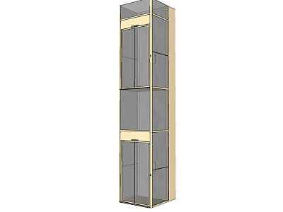 Sleek Modern Elevator Design With Glass Doors And Metal Frame Structure 3d model