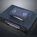 Vintage Household VHS Tape And VCR Player With Classic Design And Control Buttons