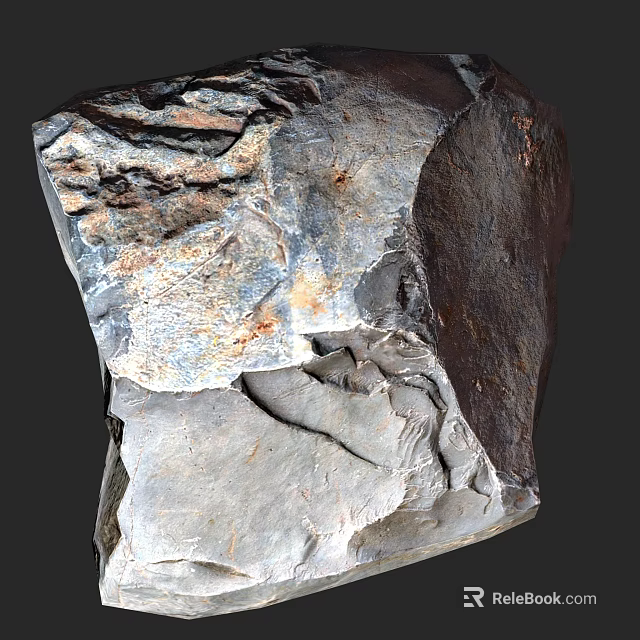 Rural Landscape Showcasing Natural Rock Formation With Rough Texture And Earth Tones 3d model 