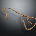 Brown And White Twisted Rope With Curved Shape On Dark Background 3d model