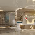 Elegant Modern Restaurant Interior With Marble Bar Counter Blue Booths And Pendant Lights