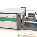 High Precision Industrial Laser Cutting Equipment With Automated Worktable And Control Panel 3d model