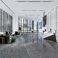 Modern Office Lobby Office Hall 3d model