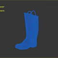 Tall Dark Colored Boots With Brown Stripe Worn Out Sole And Laces Design