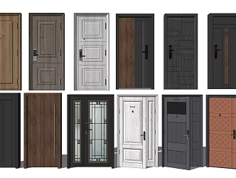 Modern security door room door 3d model