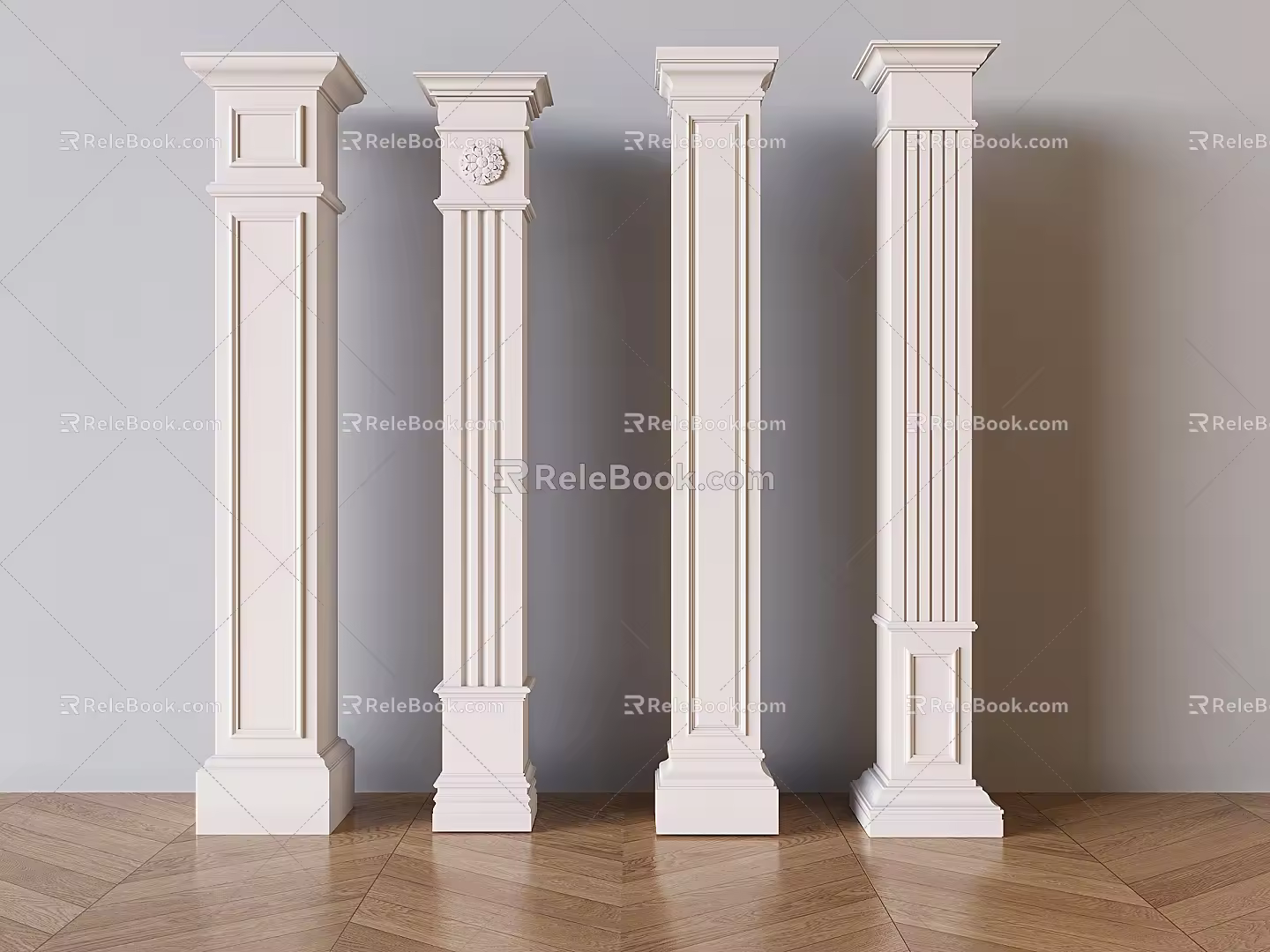 European-style Roman column European-style gypsum column square column 3d model