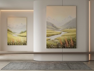 Quiet Landscape Painting Quiet Decorative Painting Hanging Painting 3d model