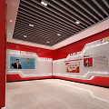 Community Party and Mass Service Hall Modern Spacious Interior with Service Desks and Information Displays