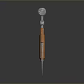 Two Weapon Hammers of Different Sizes with Silver Hammerheads and Wooden Handles