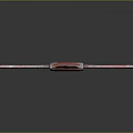 Ancient Metal Sword With Long Blade And Decorative Red Hilt On Grey Background