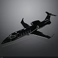 Black Space Plane With Modern Aerodynamic Wing Design And Windows