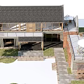 Rural Self Built House With Tiled Roof Courtyard And Terrace Design