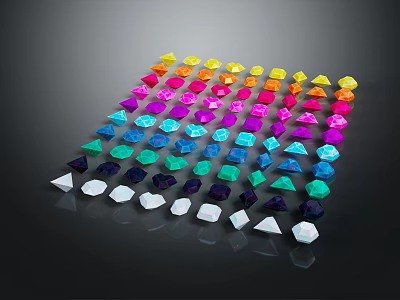 Colorful Geometric Decorative Ornament Set With Various Colors For Home 3d model