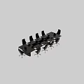 Modern Spacious Wooden Conference Table With Ergonomic Office Chairs And Complete Business Meeting Facilities