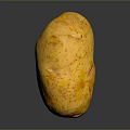 Fresh Yellow Potato With Spotted Surface On Black Background With Reflection 3d model