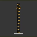 Black Safety Bollard With Yellow Stripes Red Handles And Square Base