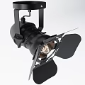 Black Modern Downlight Spotlight Fixture With Adjustable Barn Doors And Filament Bulb