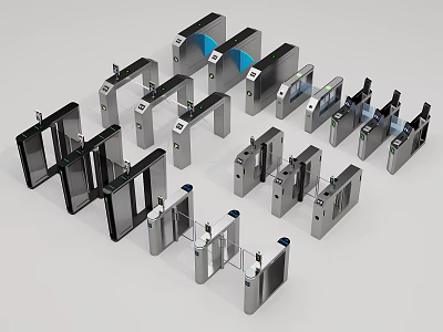 Various Types Of Security Turnstiles For Access Control Systems 3d model