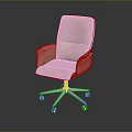 Light Pink Fabric Single Chair With Armrests Silver Metal Base And Wheels Modern Design