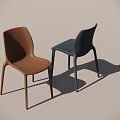 Modern Minimalist Dining Chairs In Beige And Blue With Sleek Lines Design