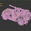 Vintage Military Utility Vehicle With Mounted Cannon And Rugged Off Road Design