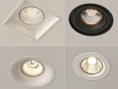 Modern Downlights and Spotlights in Various Styles Shapes and Colors 3d model