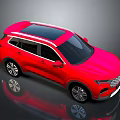 Red SUV With Modern Exterior Design Black Sunroof And Silver Alloy Wheels On Reflective Surface