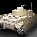 Military Armored Tank With Turret Tracked Wheels And Detailed Exterior