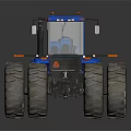 Powerful Blue Agricultural Tractor With Large Tires And Spacious Cab