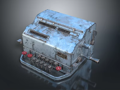 Vintage Metal Typewriter As Daily Living Essential With Classic Design And Worn Keys 3d model