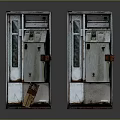 Old Red Commercial Equipment Vending Machines With Weathered Surfaces And Retro Design