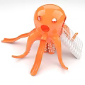 Vibrant Orange Octopus Shaped Playground Equipment With Fun Slide Structure 3d model