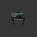 Teal Colored Drone With Four Propellers And Camera For Aerial Tasks