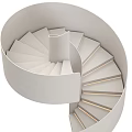 Modern White Spiral Staircase With Smooth Curves And Minimalist Design