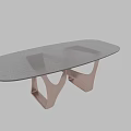 Unique Modern Dining Table With Black Tabletop And Copper Crossed Metal Legs