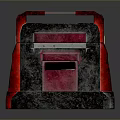 Dangerous Container With Red Straps Textured Surface Radioactive Symbol And Danger Label