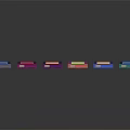 Retro Handheld Game Consoles In Various Colors Arranged In A Row Showcase