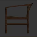 Wooden Frame Chair With Woven Seat And Backrest Simple Design Furniture Piece