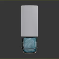 Blue Toy Cargo Truck With White Container And Fish Drawing Design