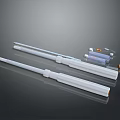 White Long Handle Household Cleaning Tools With Detachable Heads And Accessories