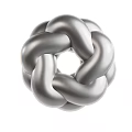 Silver Intertwined Knot Decorative Ornament Set for Modern Minimalist Home Decor Accent