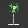 Modern Standing Fan With White And Blue Design And Stable Base And Stand Structure 3d model