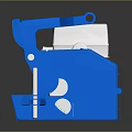 Roper Whitney Blue And White Industrial Metalworking Machine With Base And Motor